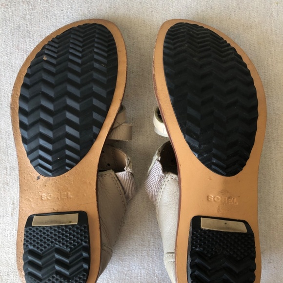 Light grey strappy leather Sorel Lake shoes 6.5 - Picture 8 of 8